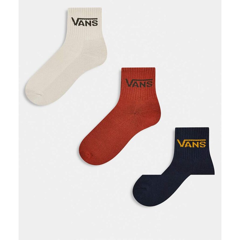 Vans 3-pack classic half crew socks in neutral multi 108248711