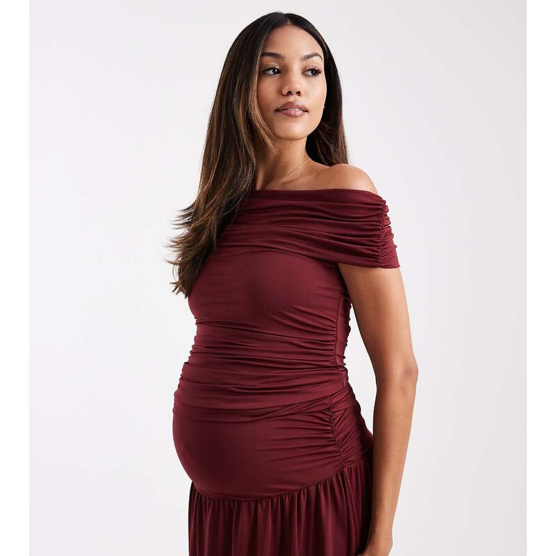 ASOS Maternity ASOS DESIGN Maternity co-ord ruched bardot top in 108248719