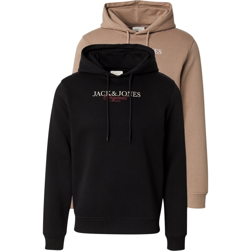 JACK & JONES Mikina JORBillyburg brokátová / červená / černá /