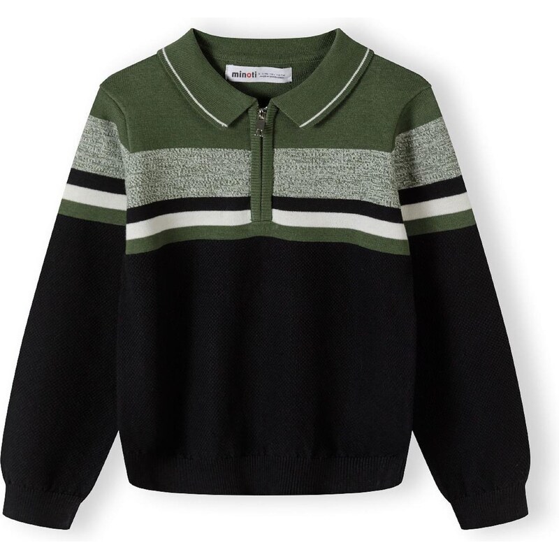 MINOTI Svetr zelená / khaki / černá / bílá