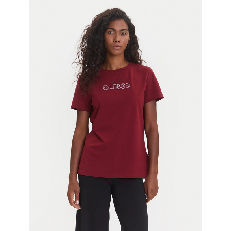 Guess briana ss t-shirt BURGUNDY