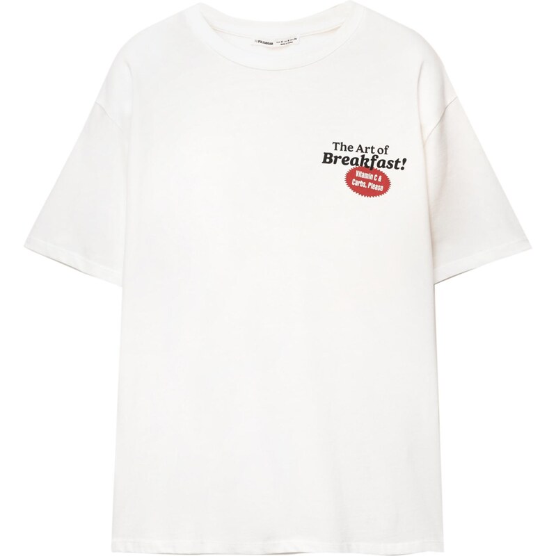 Pull&Bear Tričko oranžová / červená / černá / bílá 108777892