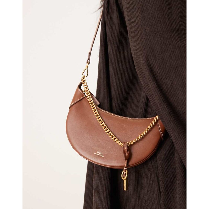 Polo Ralph Lauren ID mini 100% leather crossbody chain bag in