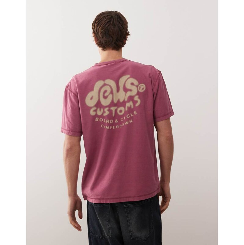 Deus Ex Machina debris t-shirt in pink garment dye