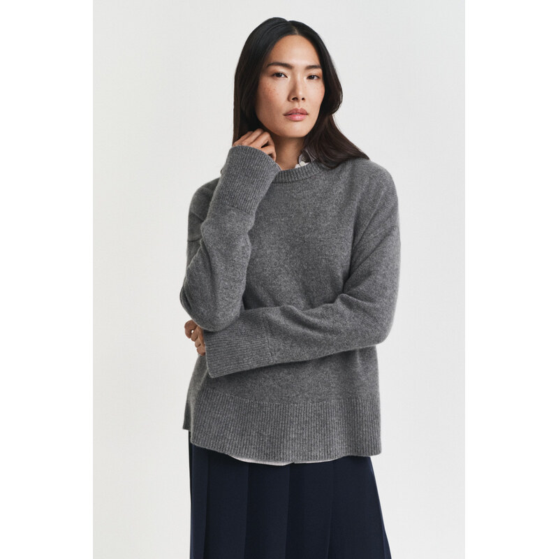 SVETR GANT CASHMERE C-NECK CHARCOAL MELANGE 108261668