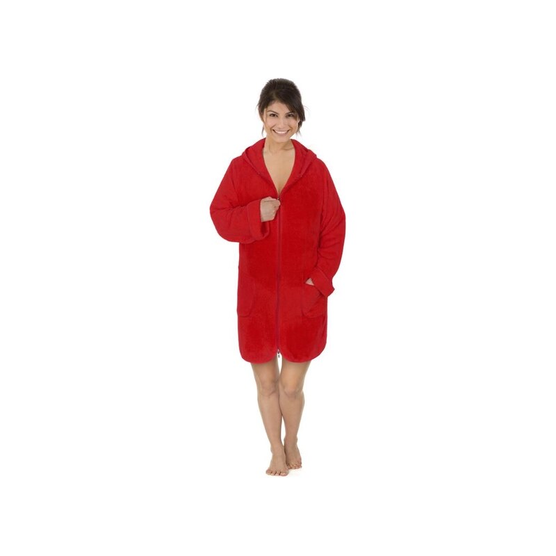 Bellatex Froté župan dámský na zip červená, rozměr vel. M 108263350