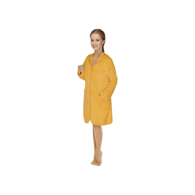 Bellatex Froté župan dámský na zip žlutá, rozměr vel. XL 108263351
