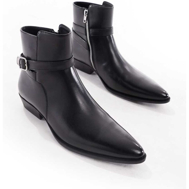 ASOS DESIGN chelsea boots in black with strap