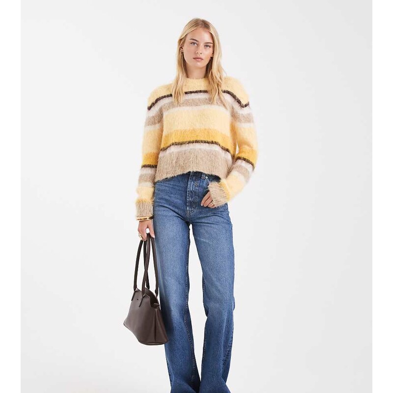 ASOS Tall ASOS DESIGN Tall wide leg dad jean in mid blue