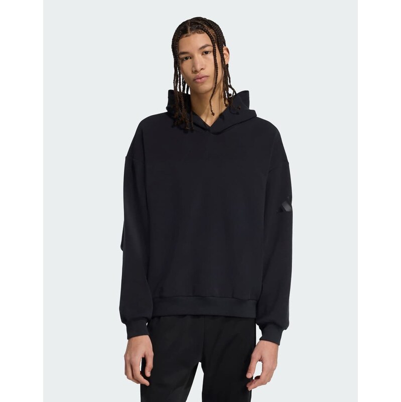 adidas performance Soft luxe hoodie in black
