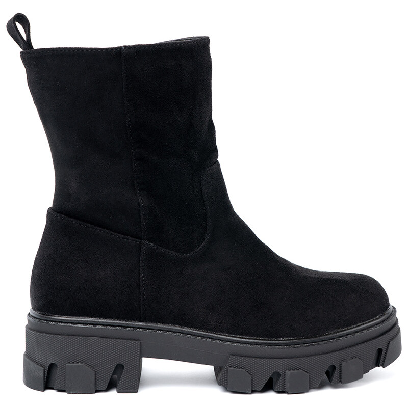 Shelvt Black ankle boots with a minimalist cut 108967737