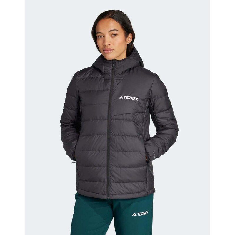 adidas performance Terrex multi light down climawarm hooded jacket in 115495725