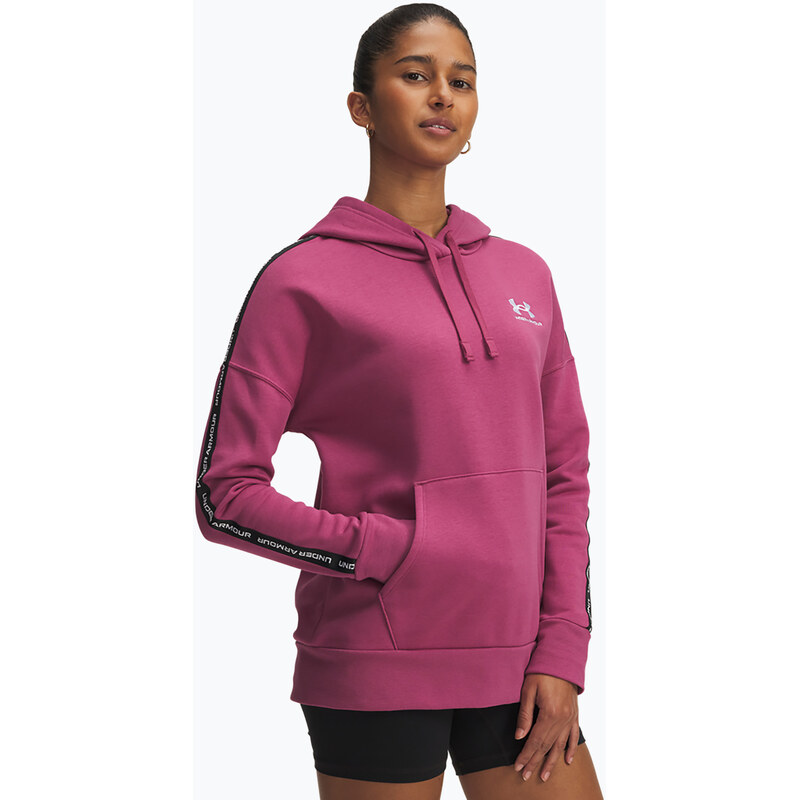 Dámská mikina Under Armour Icon Fleece Taped Hoody fuchsia dusk