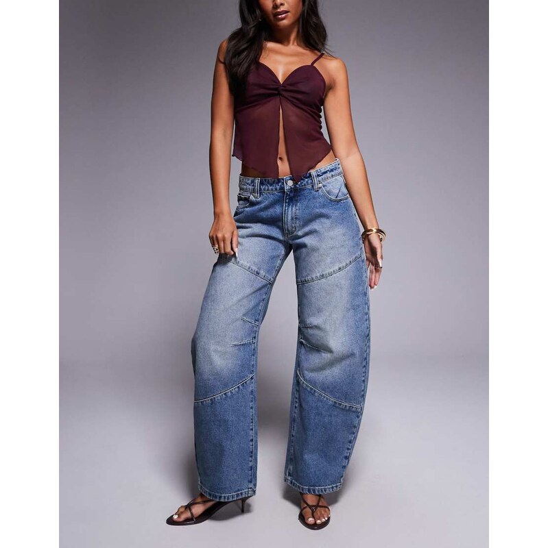 Abrand Jeans 99 low barrel jeans in mid vintage wash-Blue 108287090