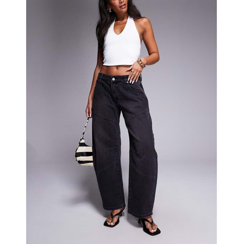 Abrand Jeans 99 low barrel jeans in washed black 108287092