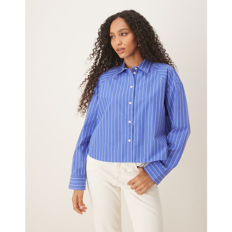 Calvin Klein Jeans boxy shirt in blue stripe 115715474
