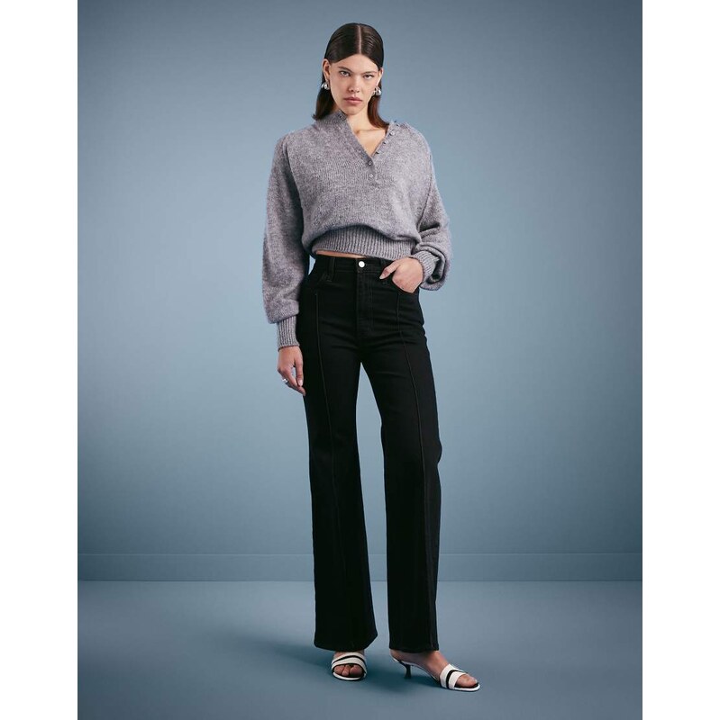 Levis ribcage bells high rise flare jeans in washed black