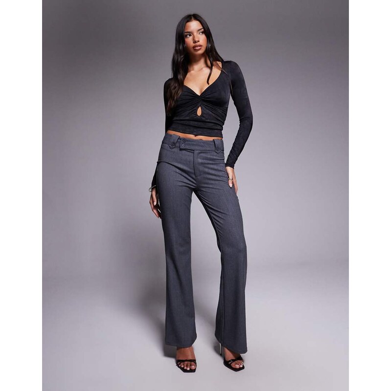 Tiger Mist Kittie high waisted tailored button detail flared