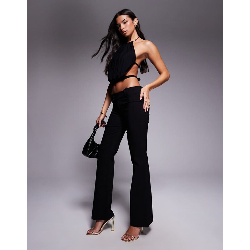 Tiger Mist Kittie low waisted tailored button detail flared trouser co 108290191