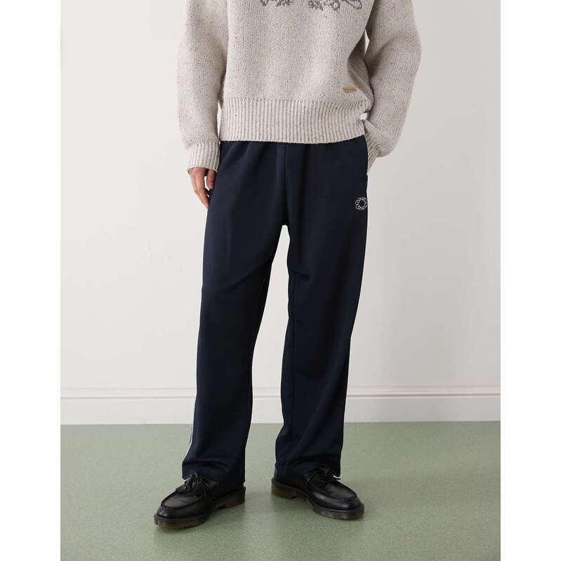 Prohibited loose fit drawstring joggers with constrast stripes