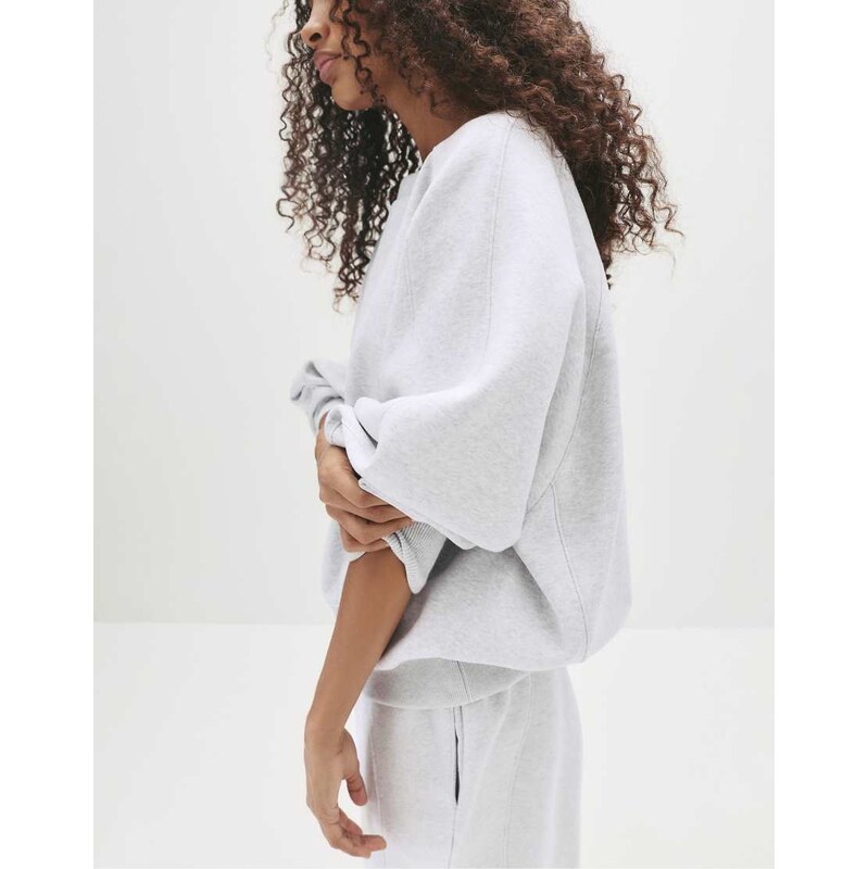 Pull&Bear Oversize sweatshirt with seams in grey marl 108290306