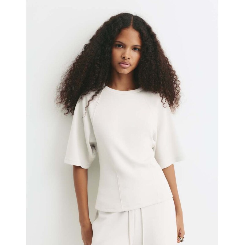 Pull&Bear Short sleeve sweatshirt in beige-Neutral 108821647