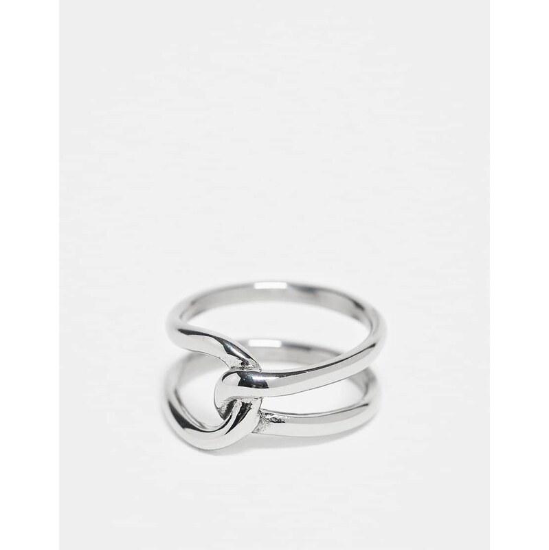 ASOS DESIGN waterproof stainless steel intertwined ring in