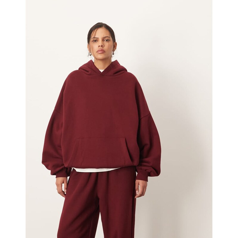 ARRANGE oversized premium heavy weight hoodie in merlot-Red 115511732