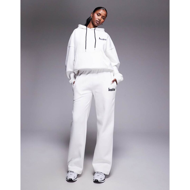 Kaiia cotton rich embroidered pocket detail tennis club logo joggers 108319920