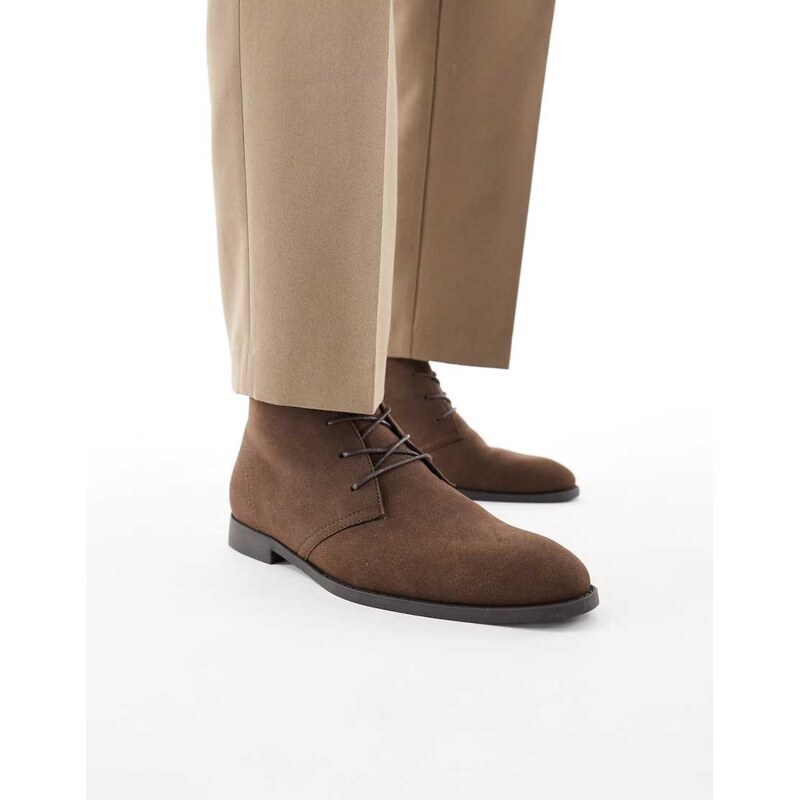 ASOS DESIGN lace up chukka boots in brown
