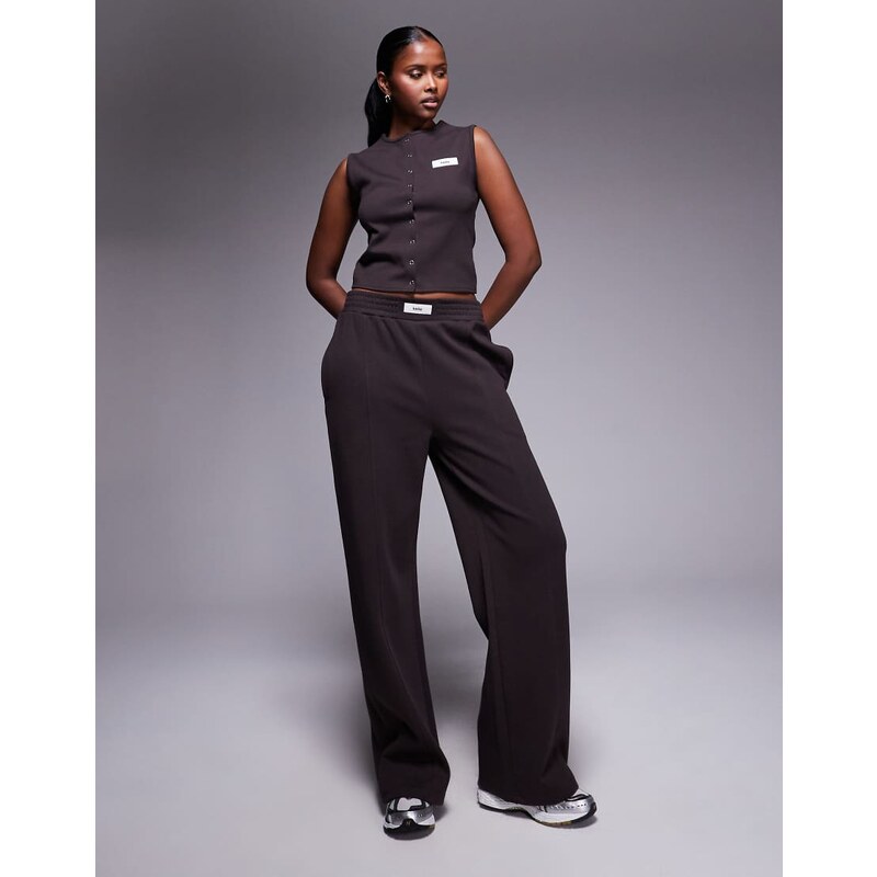 Kaiia cotton rich label logo waistband detail wide leg joggers co-ord 108497677