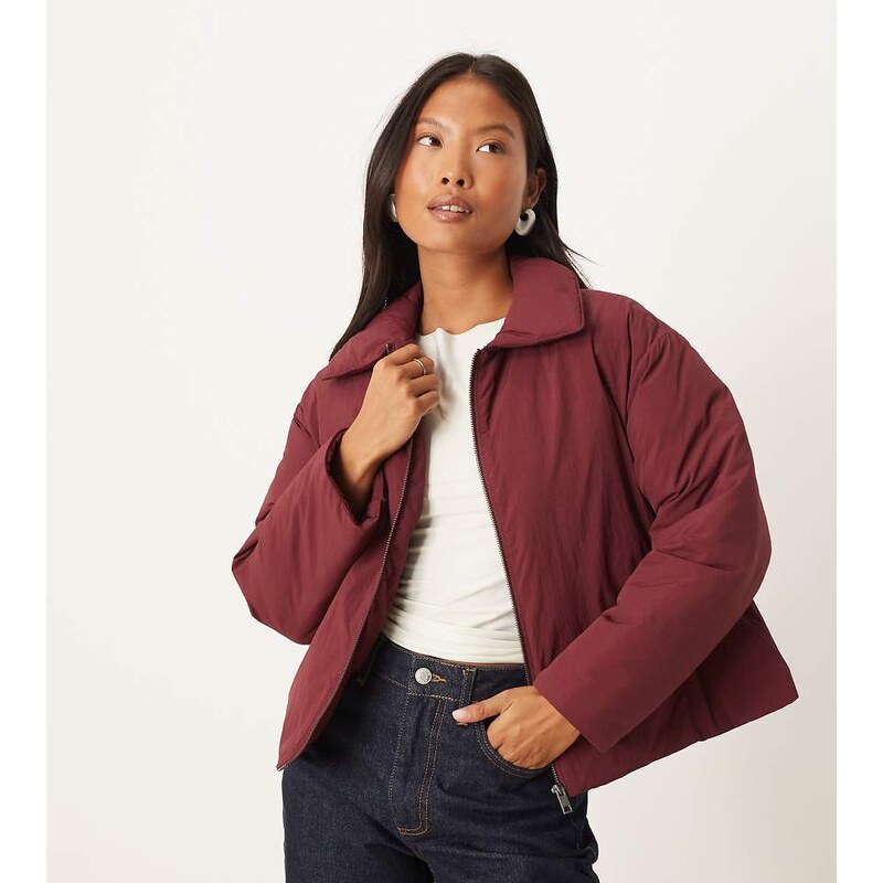 ASOS Petite ASOS DESIGN Petite puffer jacket with top collar in 108293878
