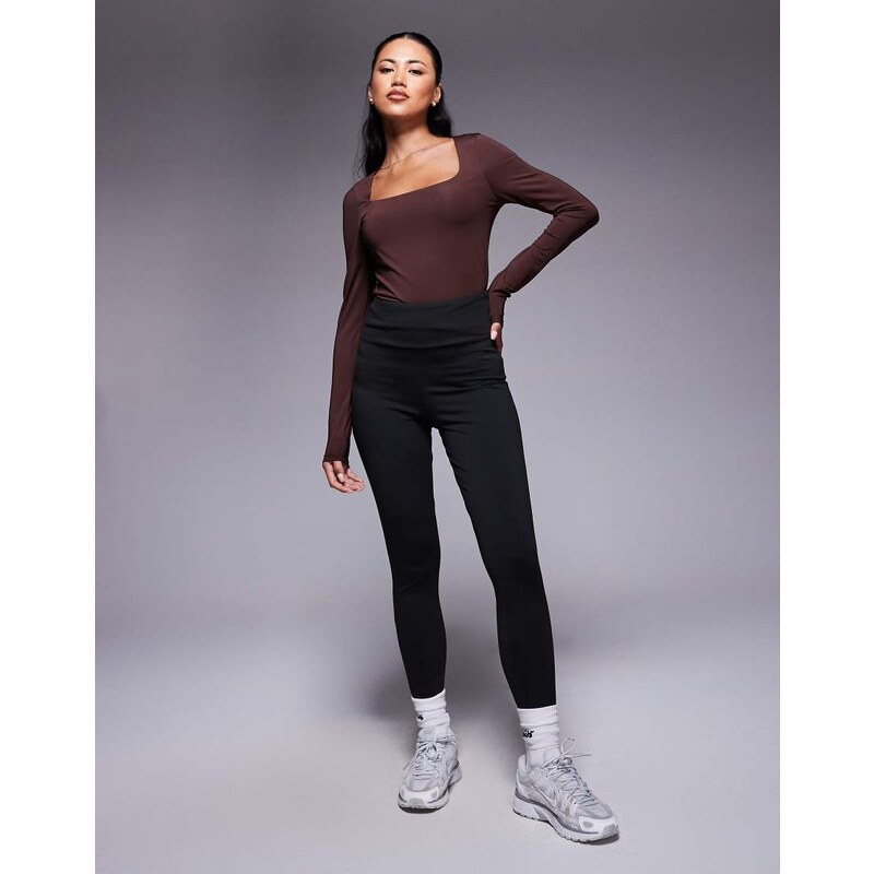 ASOS DESIGN sculpting deep waistband legging in black 108293777