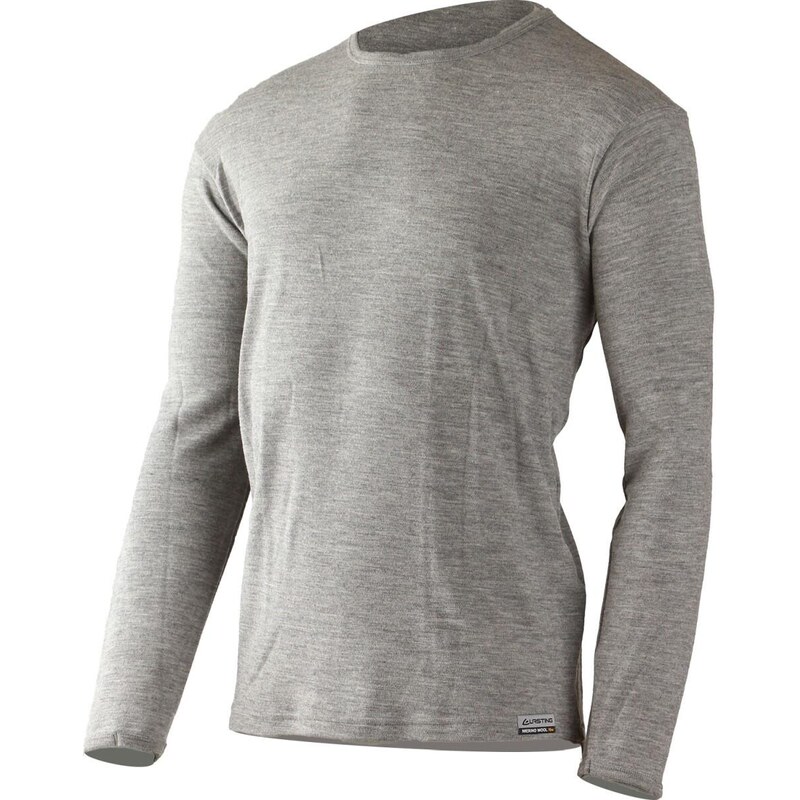 LASTING Pánská merino mikina BELO 108293617