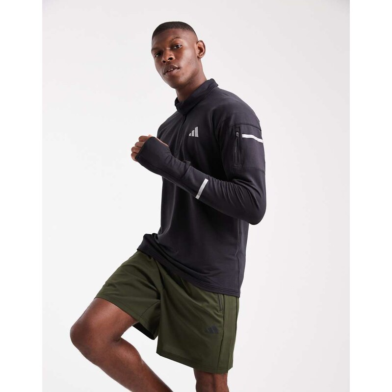 adidas performance Adi365 running climawarm+ half-zip in black 115549473