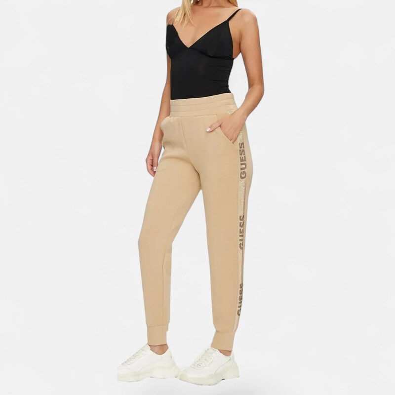 Dámské béžové tepláky Guess Studs Logo M56375 114631993