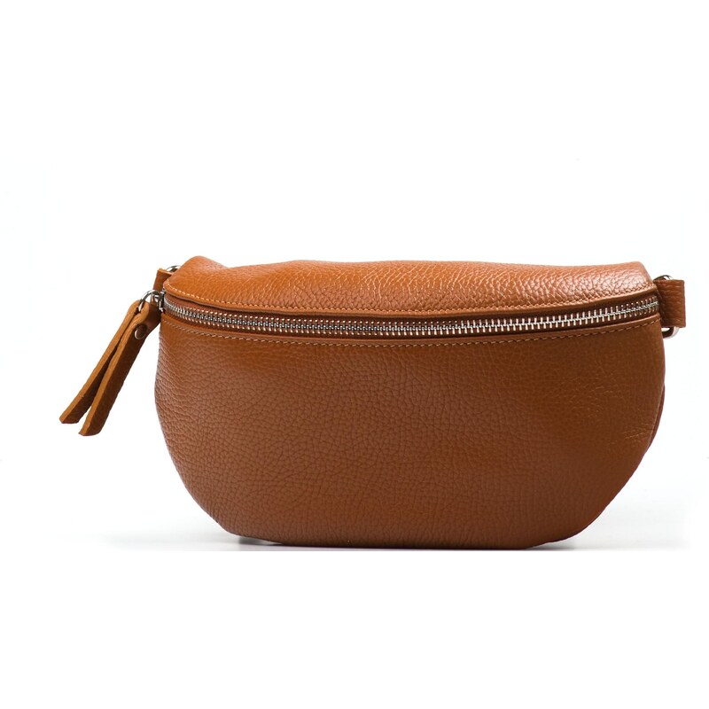 Blaire Kožená crossbody ledvinka Tamra koňakově hnědá 46344451