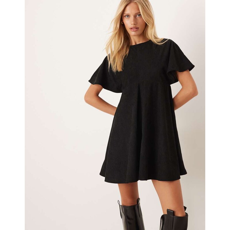 ASOS DESIGN cord t-shirt mini dress with stitching detail in