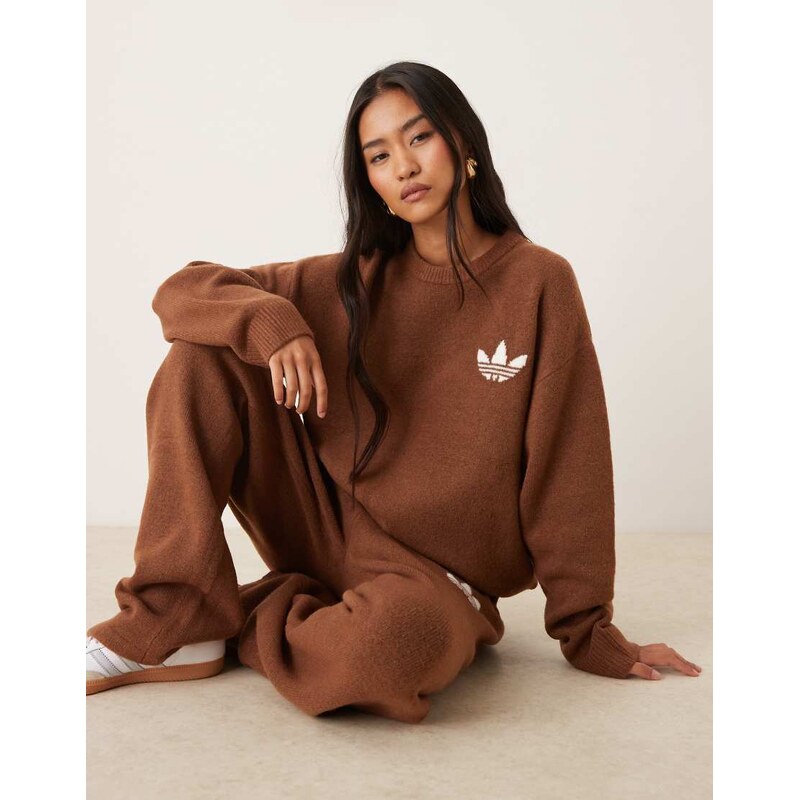 adidas Originals knitted jumper in brown