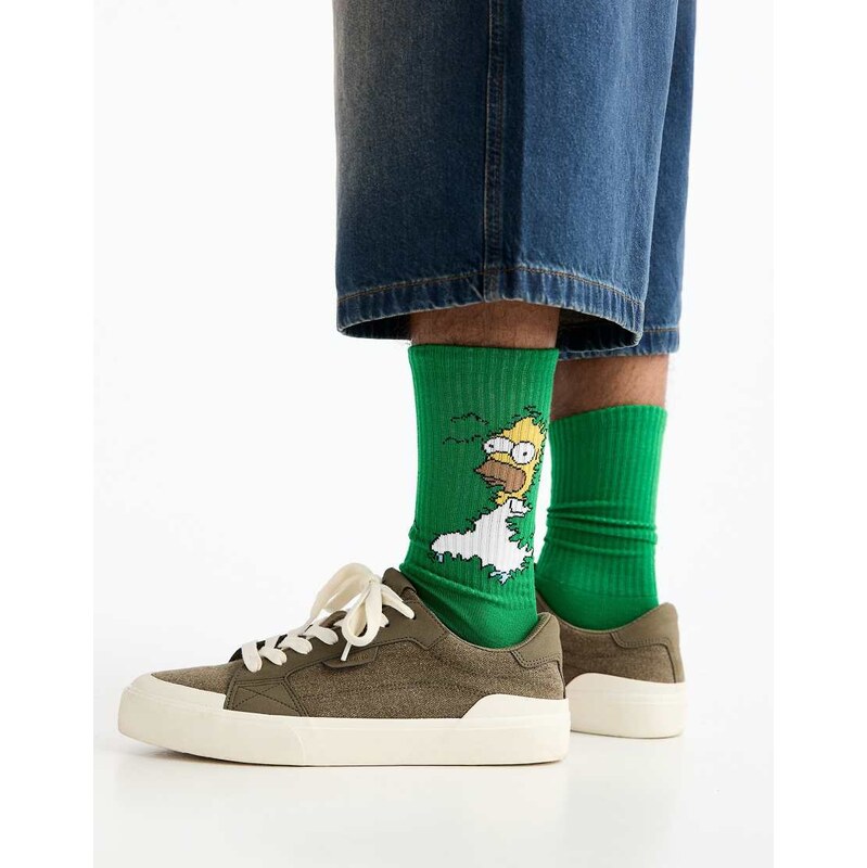 Pull&Bear Homer simpson long socks in green