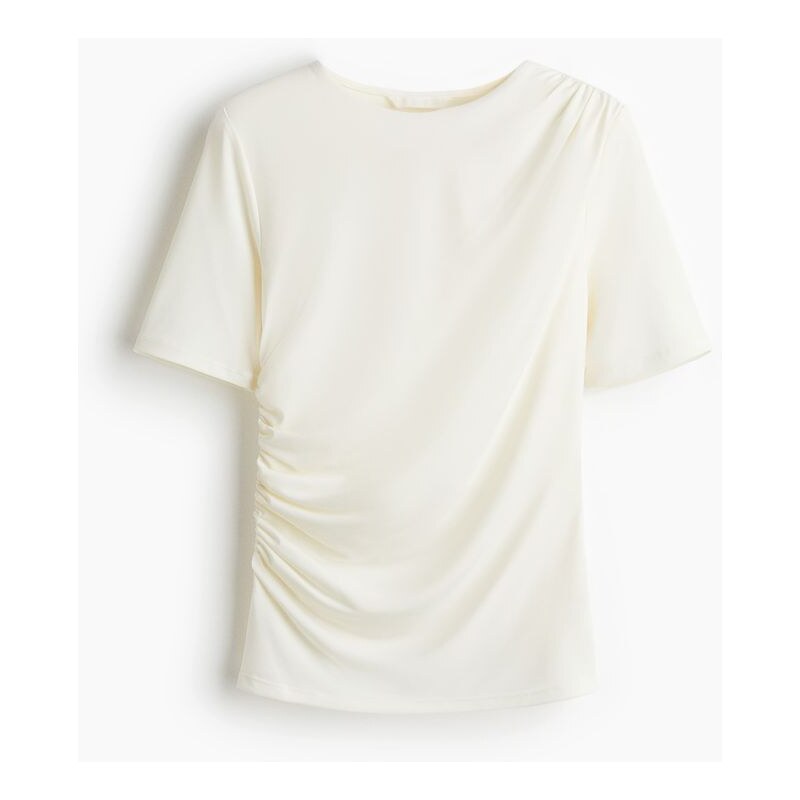 H&M - Řasený top - bílá 108132891