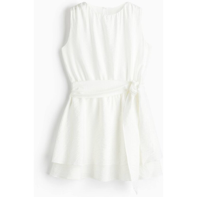 H&M - Šatys vázacím páskem - bílá 108132893