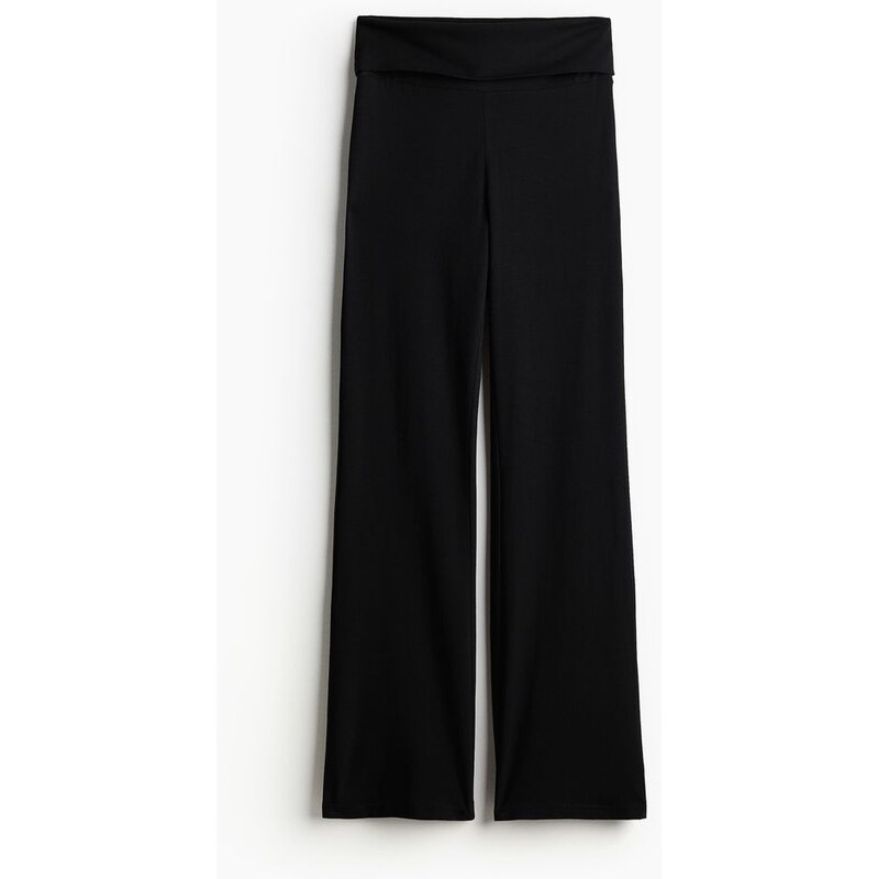 H&M - Žerzejové kalhoty Flared - černá 108132926