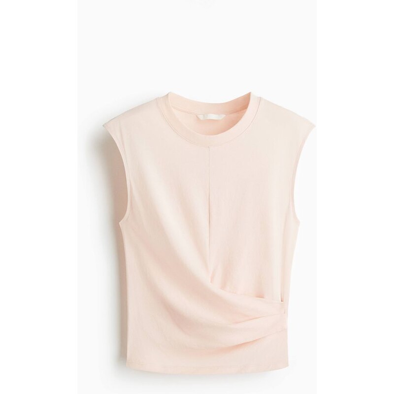 H&M - Řasený top - Pudrově Růžová