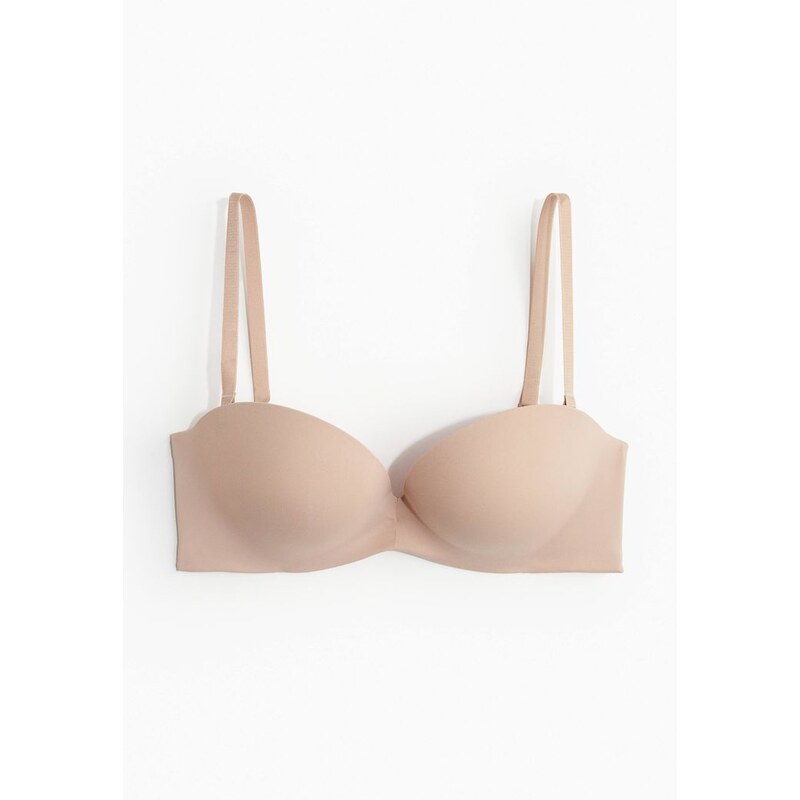 H&M - Balkonetka super push-up z mikrovlákna - béžová 108133265
