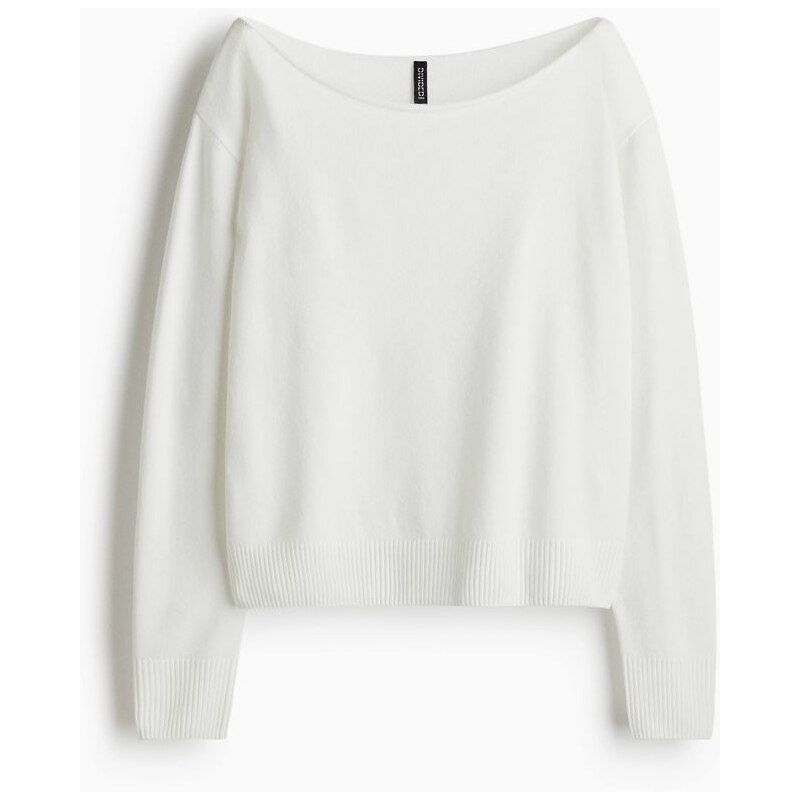 H&M - Svetr odhalující ramena - bílá 108156931