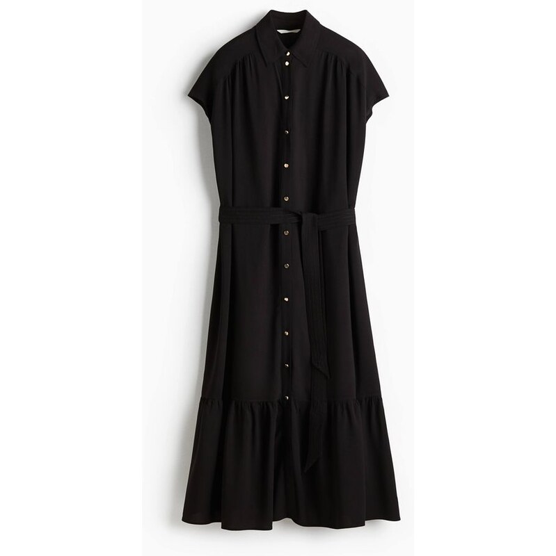 H&M - Košilové šatys vázacím páskem - černá 108133521