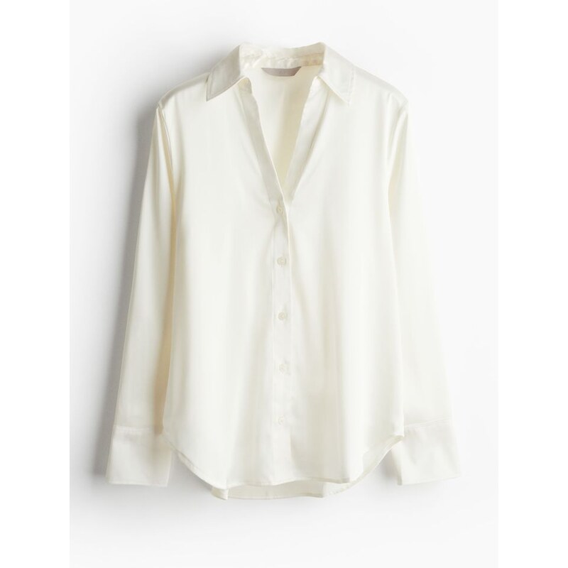 H&M - Halenkas výstřihem do V - bílá 108133612