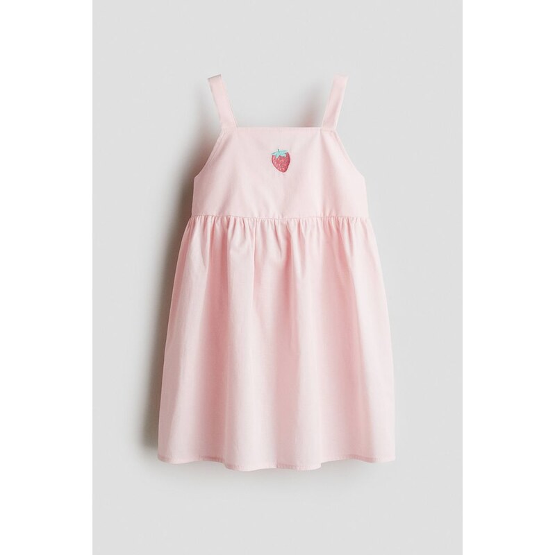 H&M - Bavlněné šaty - Světle Růžová/Jahoda