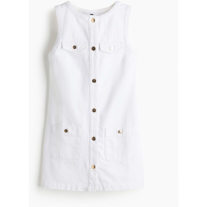 H&M - Džínové šaty bez rukávů - bílá 108133669